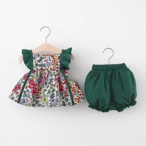 2 Pcs Girls Pants Suits 9-12M 389822