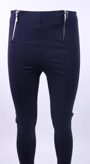 Access navy legging with zippers on the waist