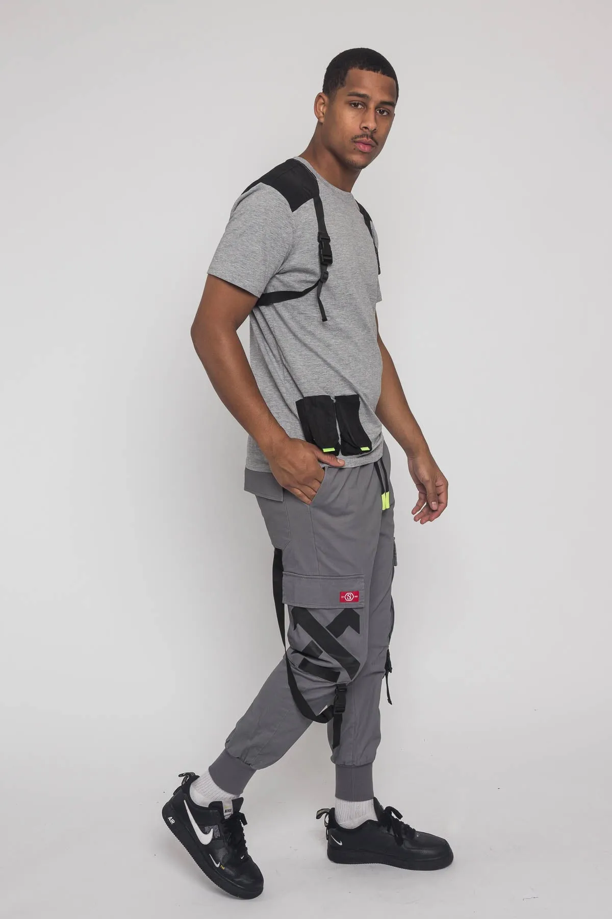 Buckled T-Shirt and Jogger Techwear Set