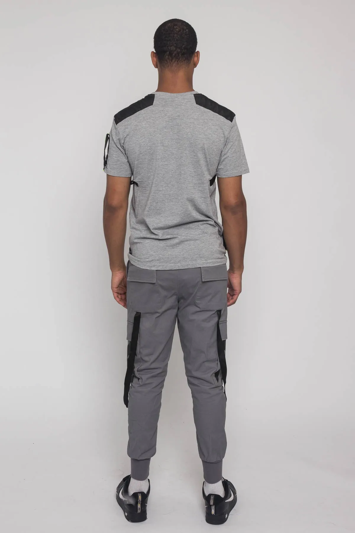 Buckled T-Shirt and Jogger Techwear Set