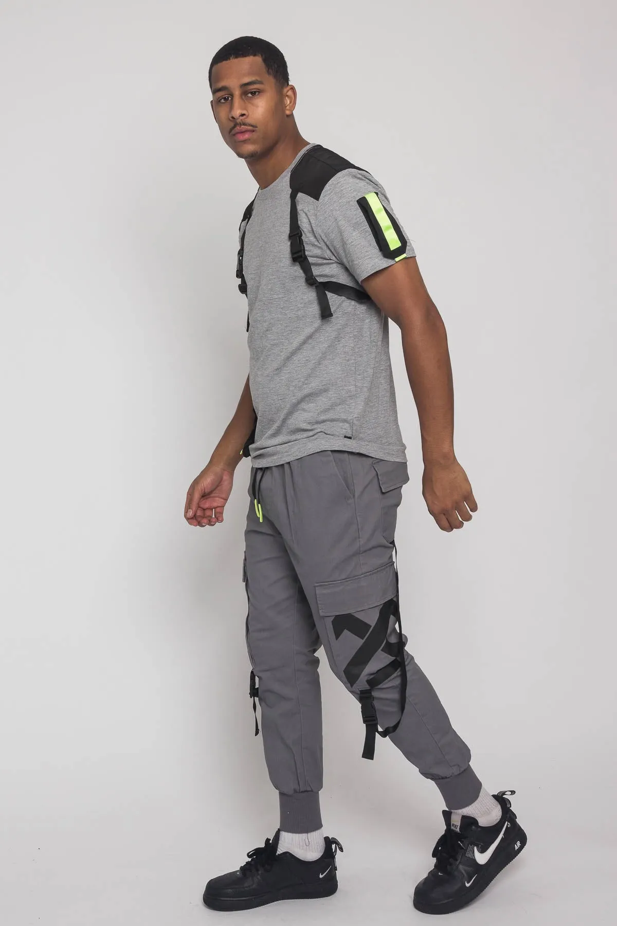 Buckled T-Shirt and Jogger Techwear Set