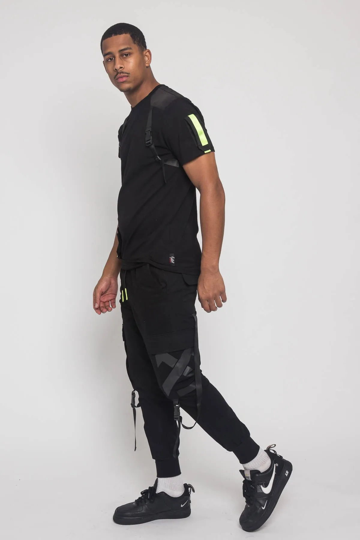Buckled T-Shirt and Jogger Techwear Set