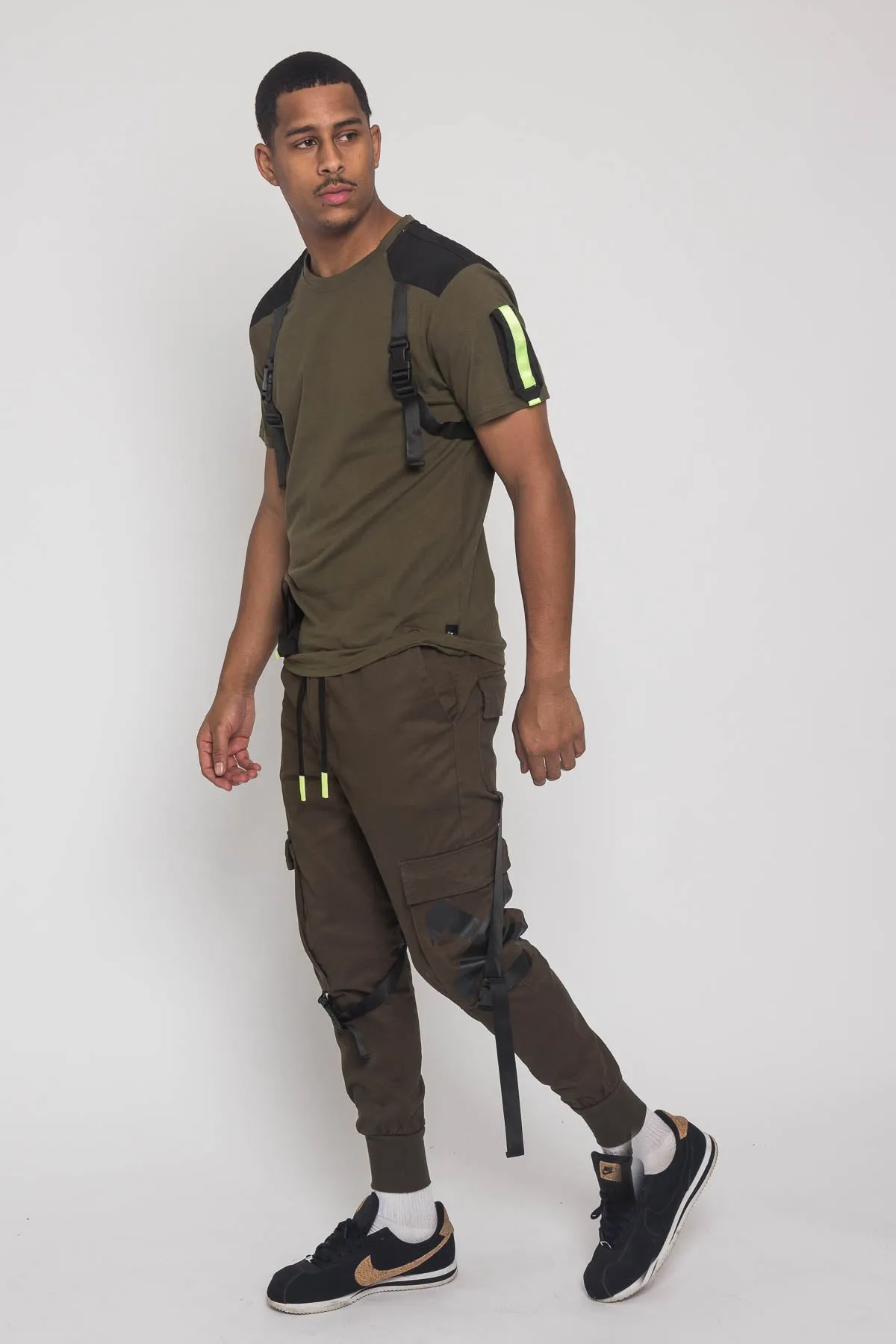 Buckled T-Shirt and Jogger Techwear Set
