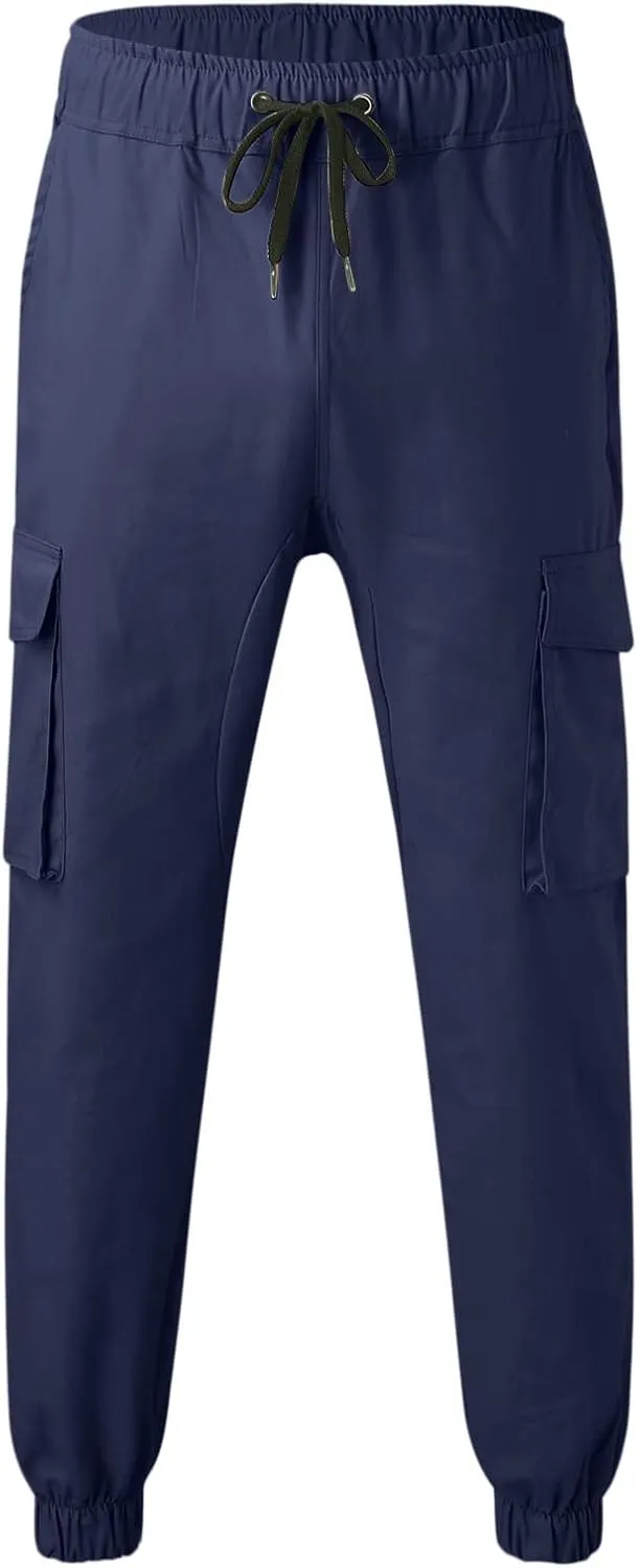Cargo Sweatpants for Men Big and Tall Safety Cargo Multi-Pocket Hiking Outdoor Recreation Pants Trousers Men's Cargo