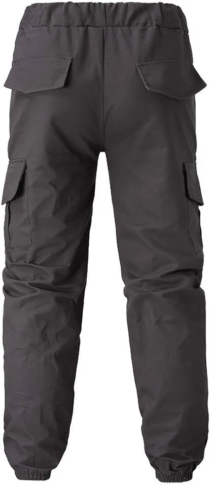 Cargo Sweatpants for Men Cargo Fleece Sweatpants Stretch Elastic Waist Jogger Sports Pants Drawstring Sports Trousers