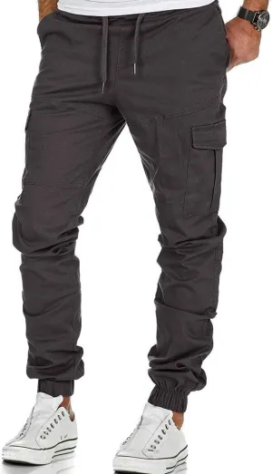 Cargo Sweatpants for Men Cargo Fleece Sweatpants Stretch Elastic Waist Jogger Sports Pants Drawstring Sports Trousers