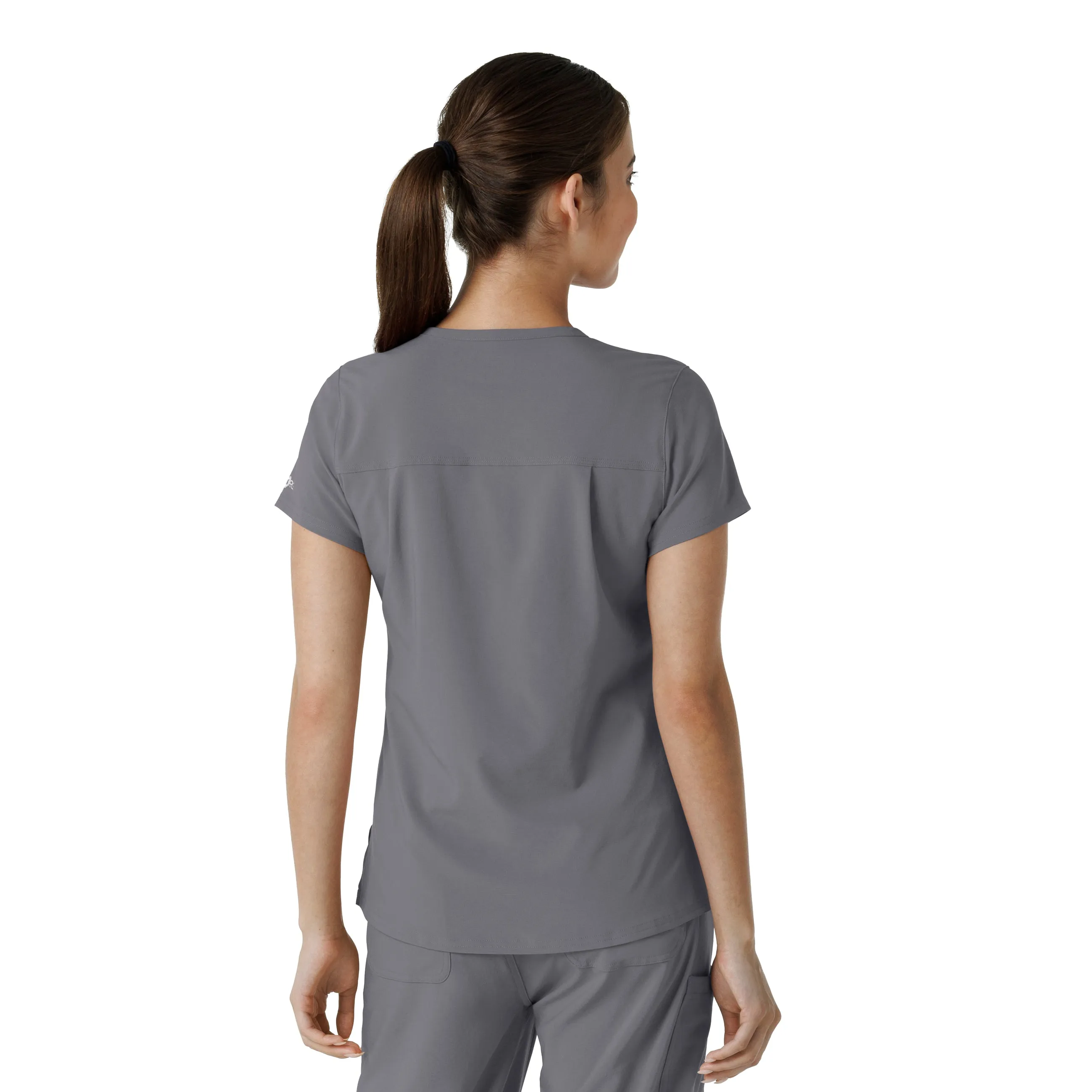 Carhartt Force Cross-Flex Women's Tuck-In Scrub Top - Pewter
