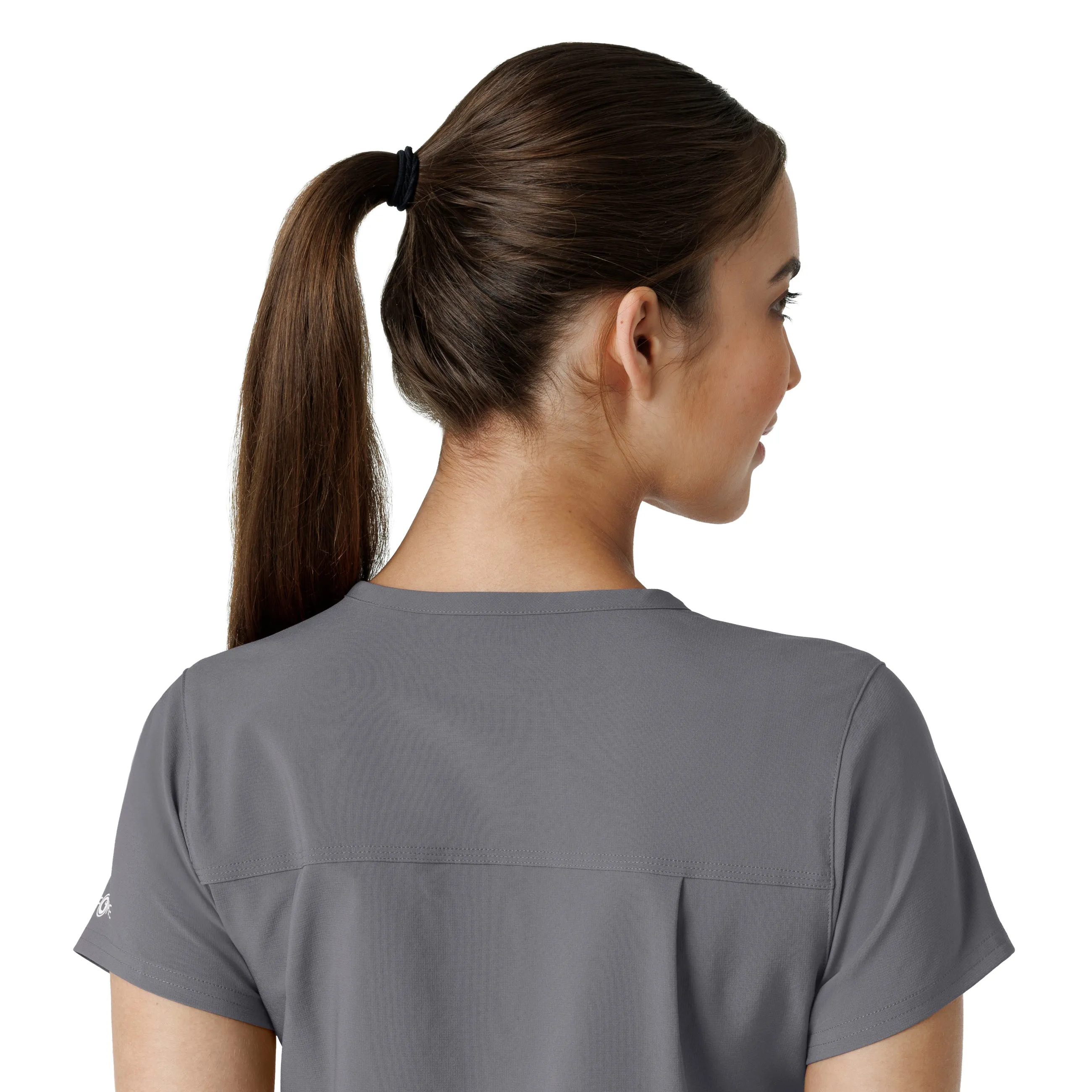 Carhartt Force Cross-Flex Women's Tuck-In Scrub Top - Pewter