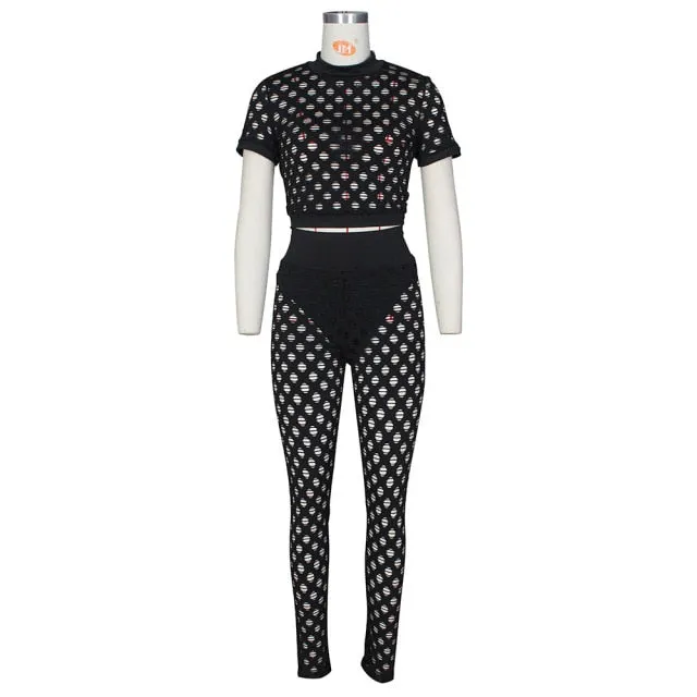 Fish net Legging Set