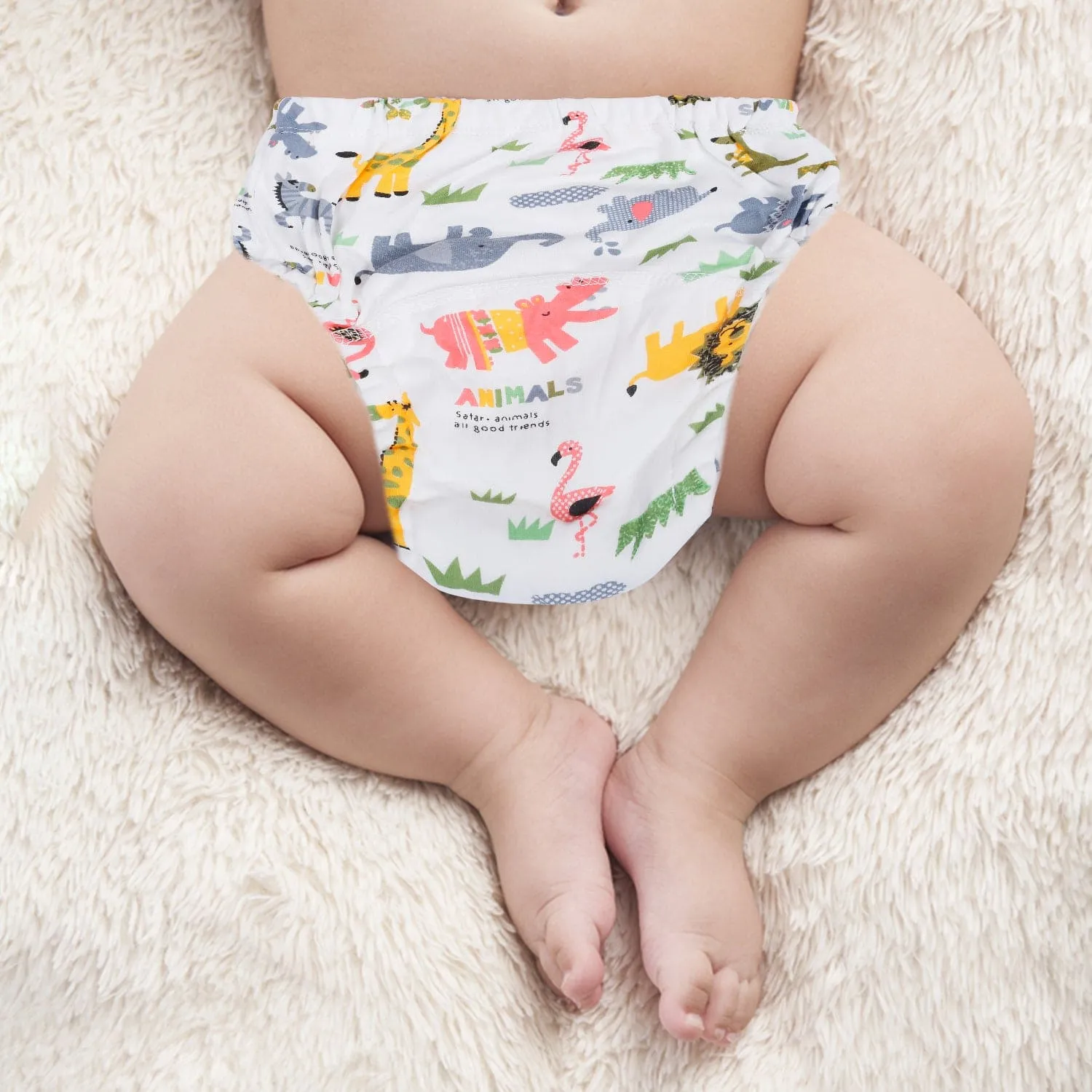 I Love Animals Reusable Cloth Training Pants Clothing Accessory Diaper Panty - Multicolour