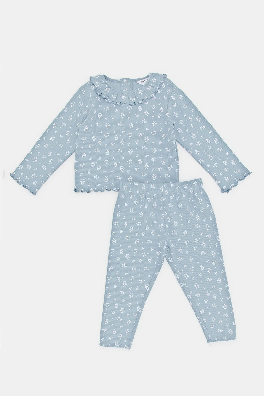 Infant Girls Blue Floral Set (2 Piece)