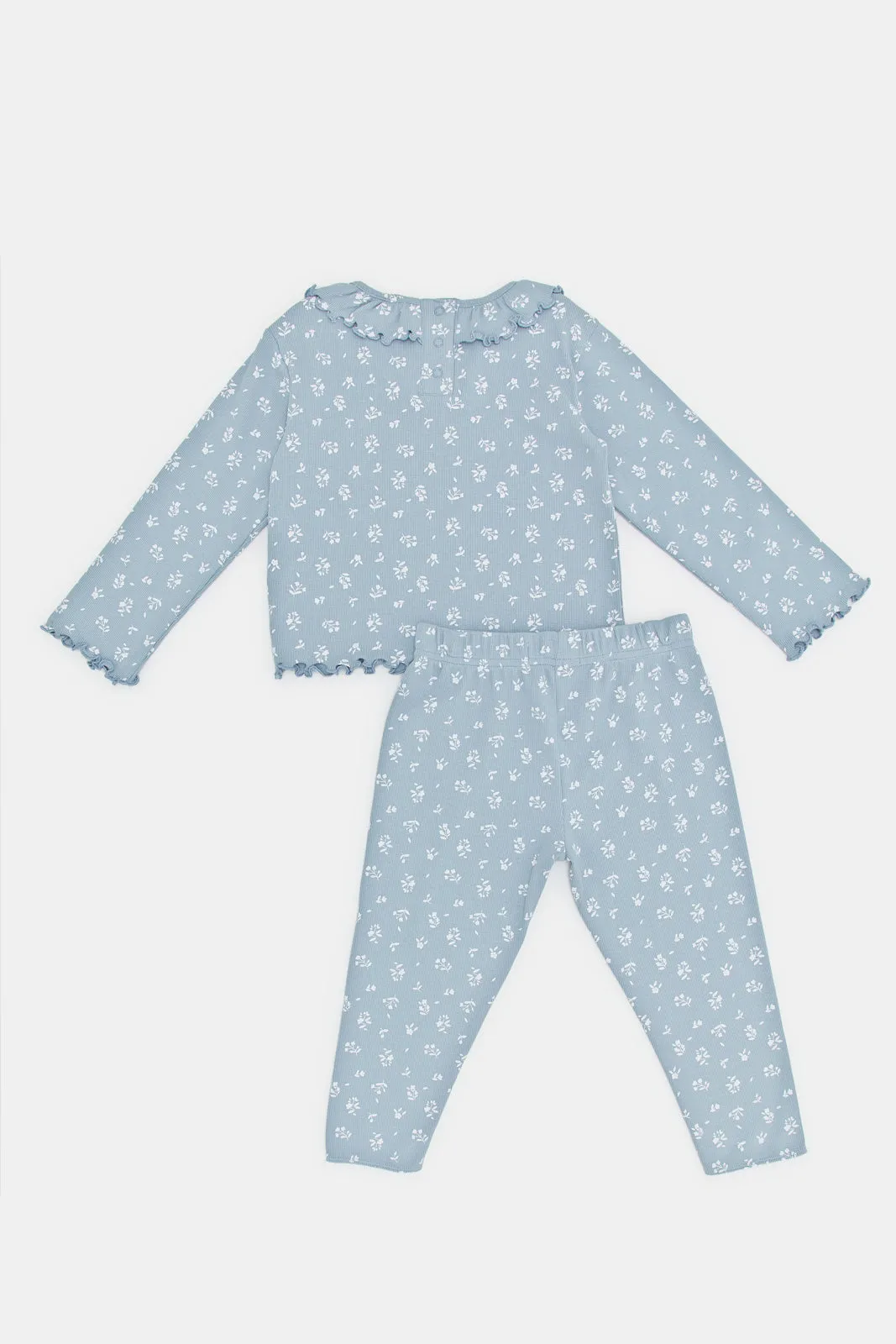 Infant Girls Blue Floral Set (2 Piece)
