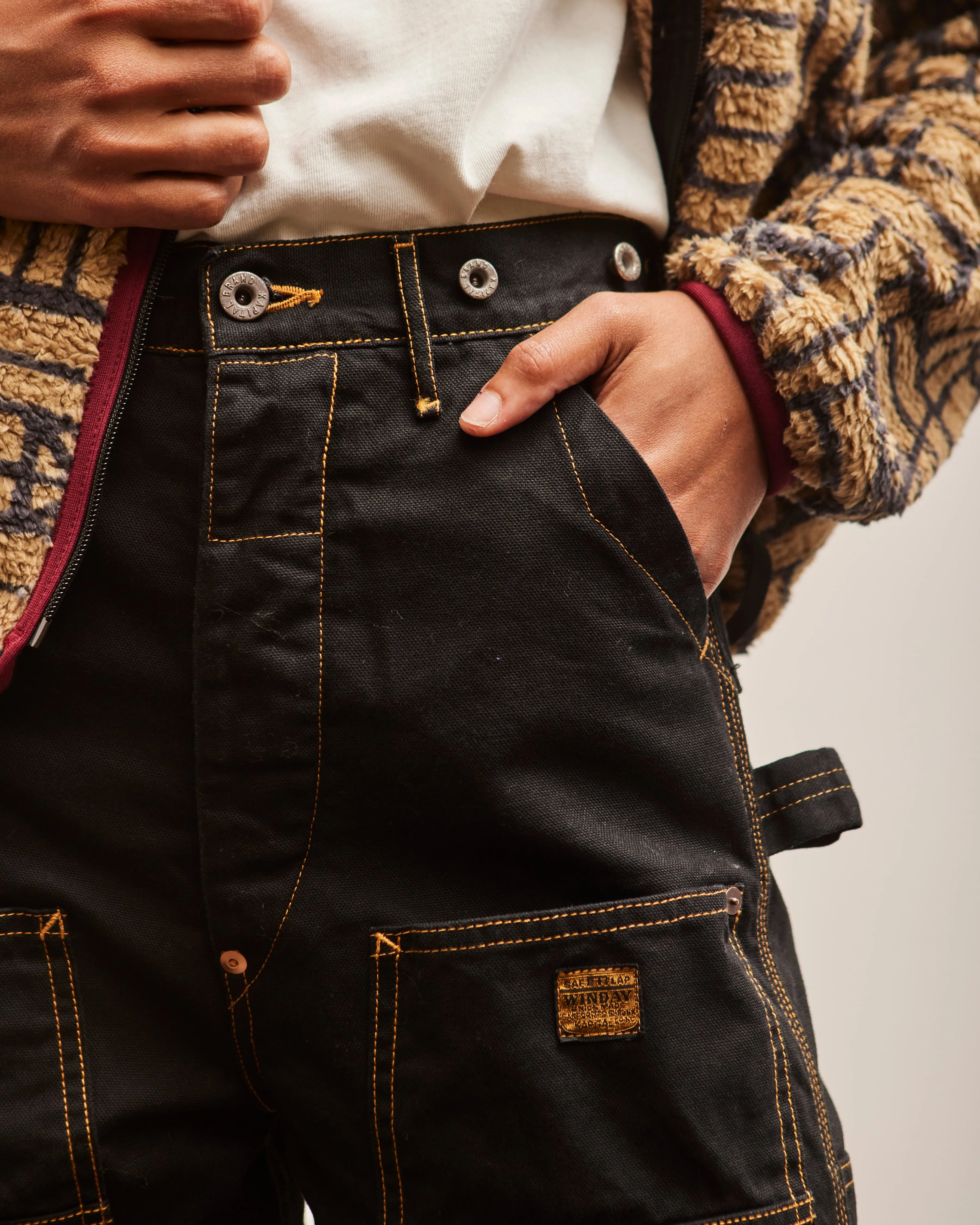 Kapital Light Canvas Lumber Pants, Black