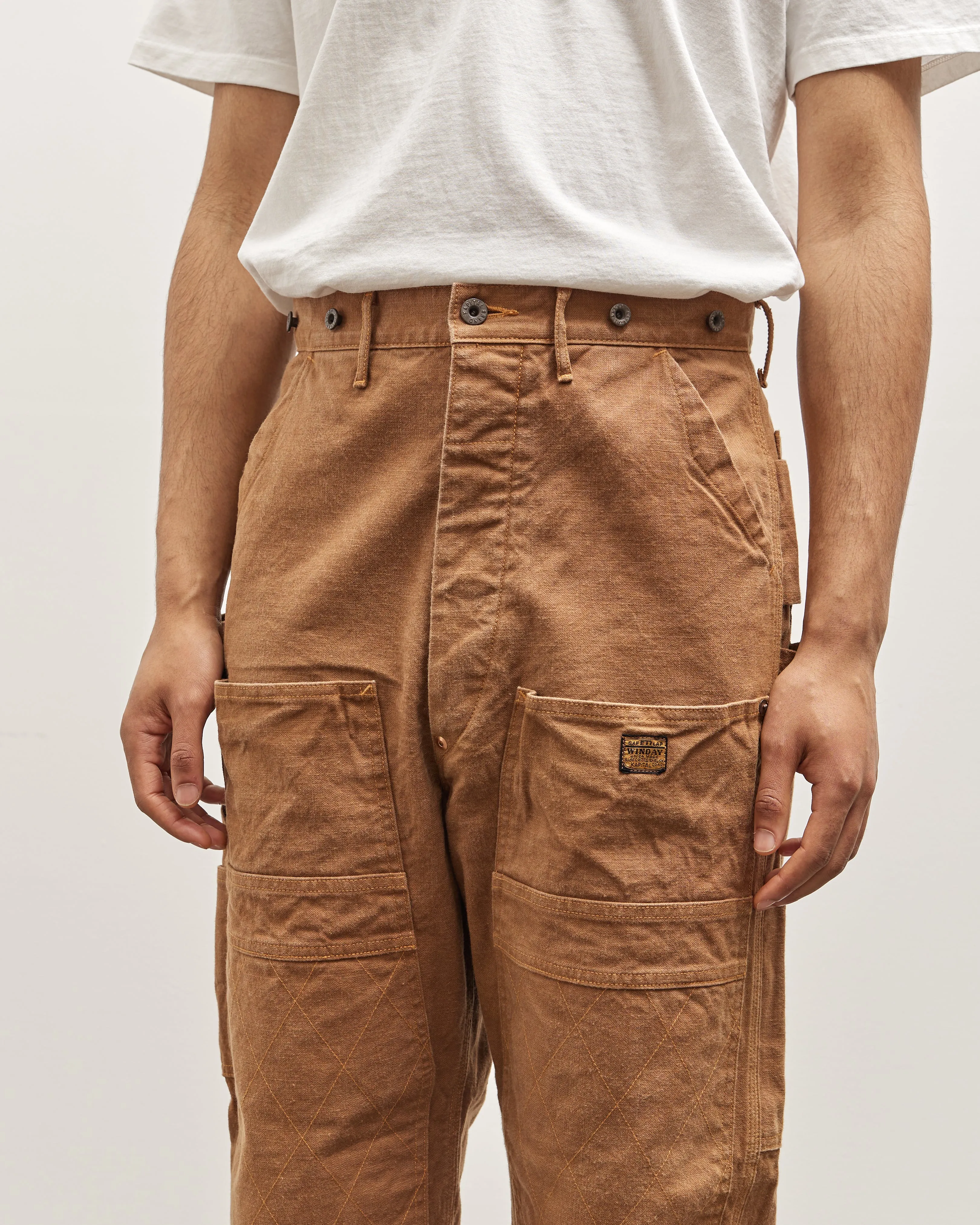 Kapital Unisex Canvas Lumber Pants, Gold