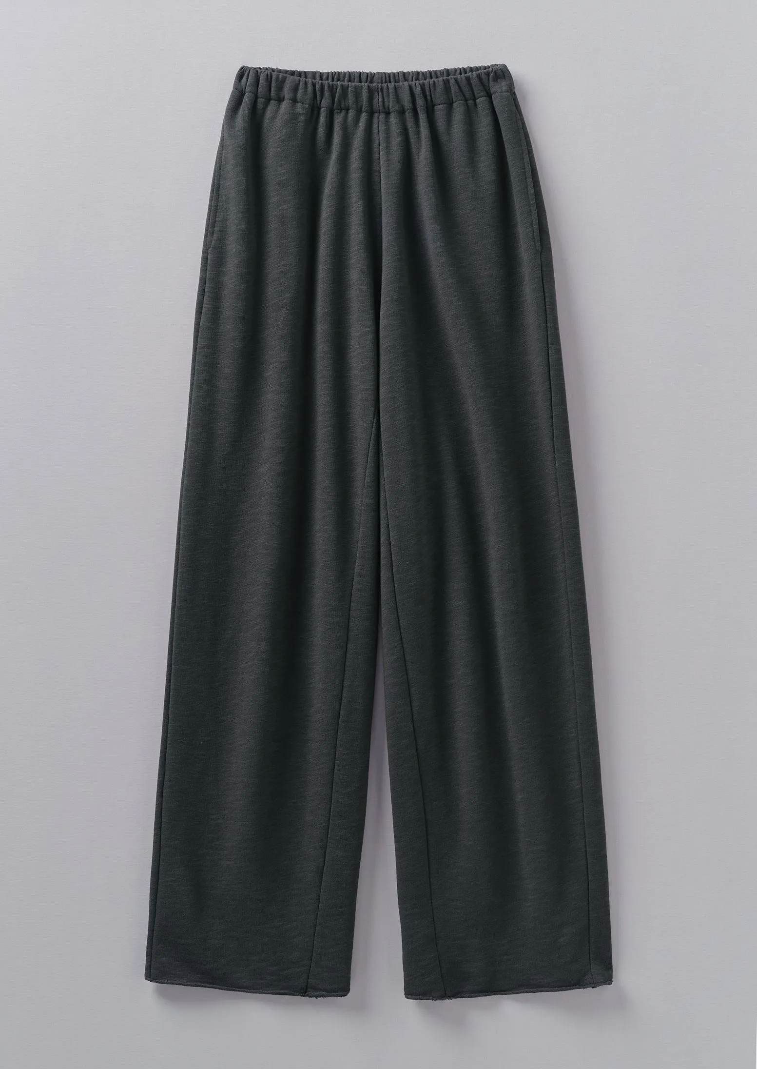 Loopback Jersey Wide Leg Pants | Charcoal