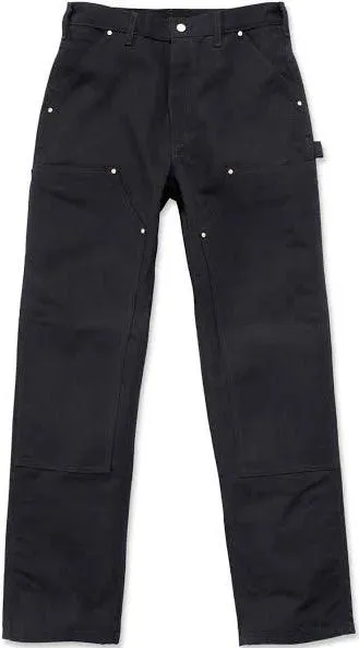 Men's Loose-Fit Firm Duck Double-Front Work Pants - Black