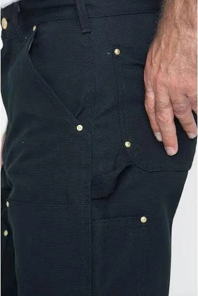 Men's Loose-Fit Firm Duck Double-Front Work Pants - Black