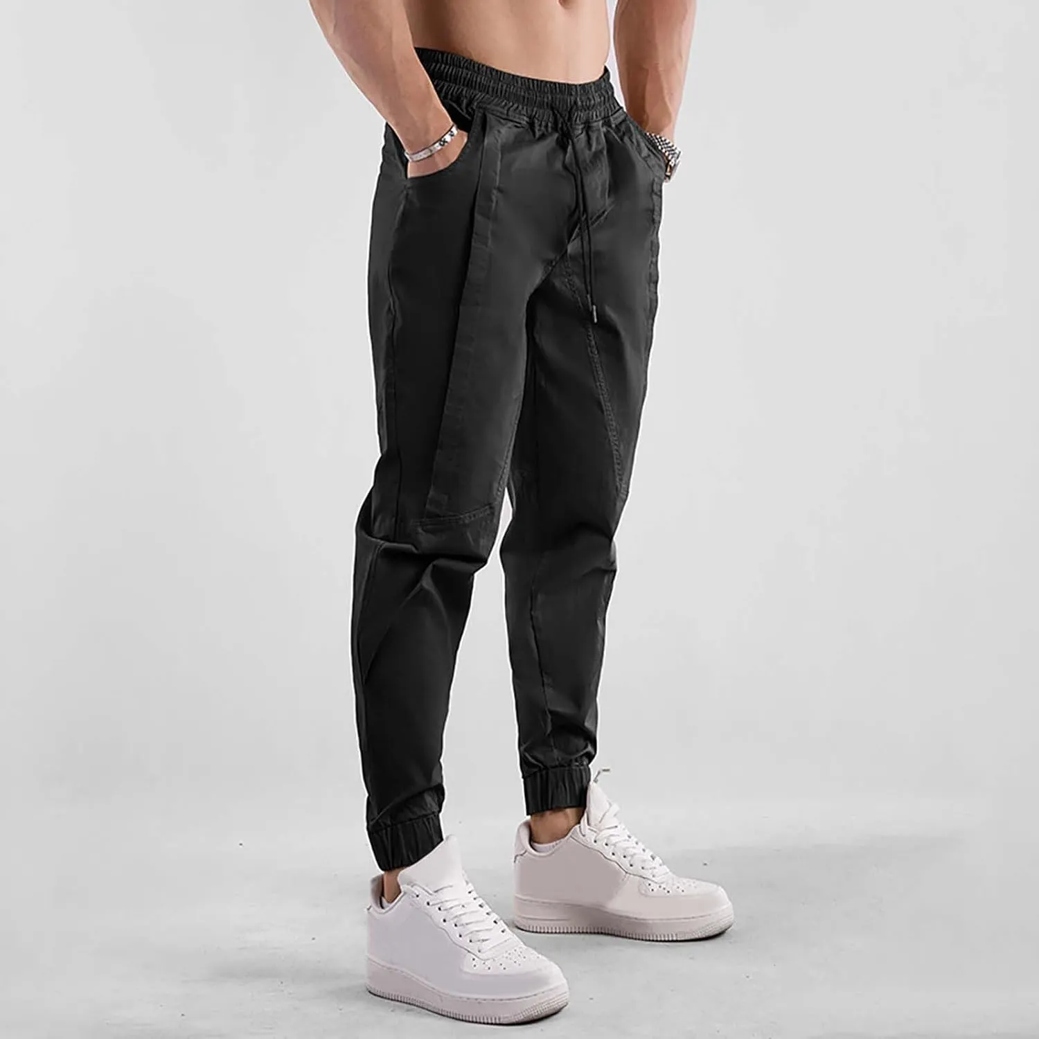 Mens Sweatpants Joggers Elastic Cuff Men's Wild Cargo Pants Casual Joggers Sweatpants Outdoor Waterproof Work Pants