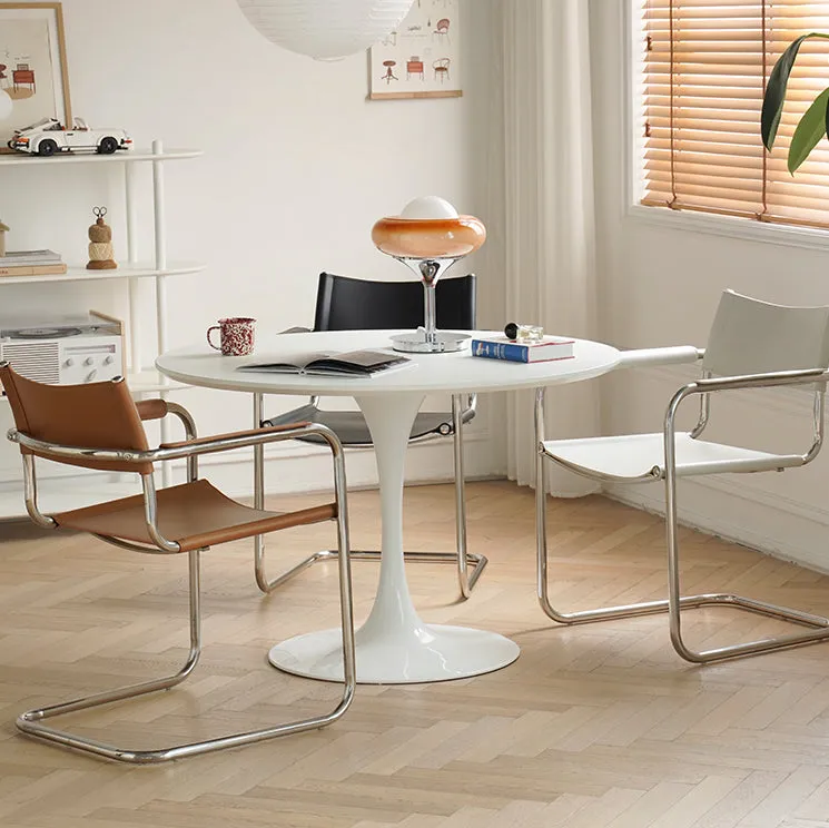 Mid Century Modern S34 Style Leather and Chrome Chair