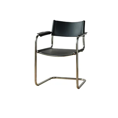 Mid Century Modern S34 Style Leather and Chrome Chair