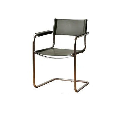 Mid Century Modern S34 Style Leather and Chrome Chair