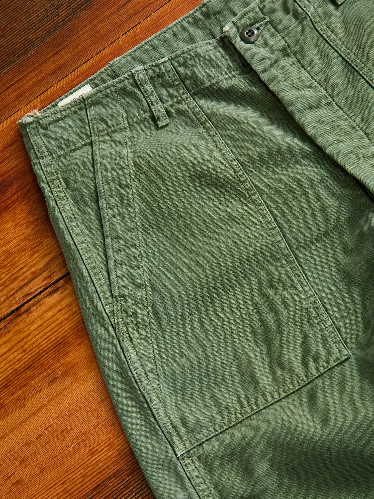 Military Satin Utility Trouser in Olive Drab