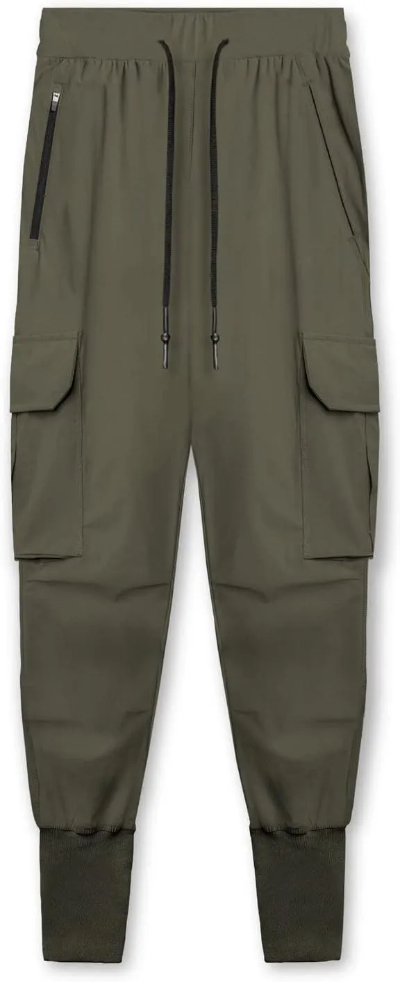 NATHGAM Mens Cargo Jogger Pants Slim Fit Tapered Sports Trousers Trendy Elastic Waist Waterproof Sweatpants Gym Workout Pants