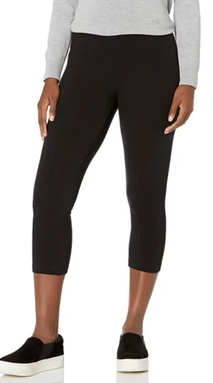 No nonsense Women's Cotton Capri Leggings, Black, Medium