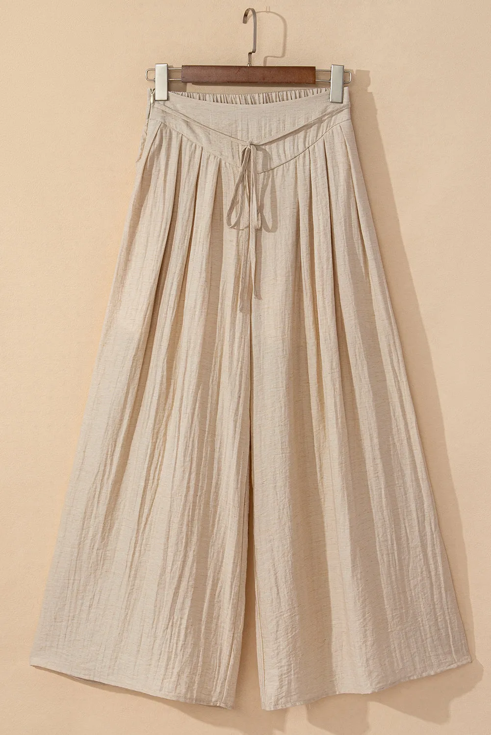 Pleated Drop Waist Wide Leg Pants