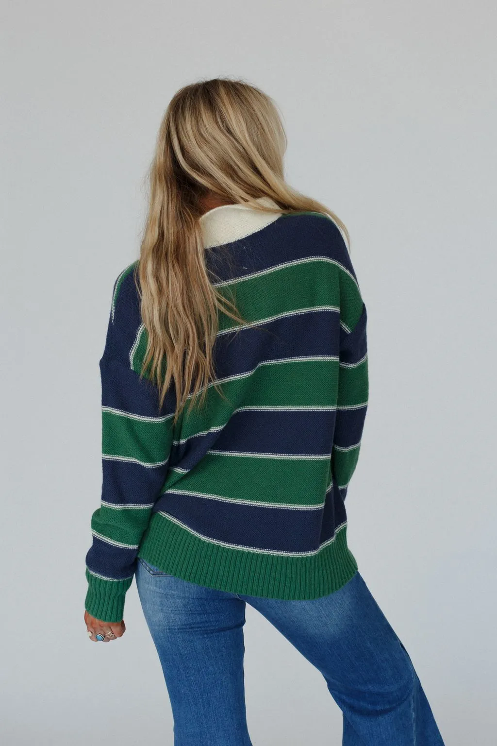 Sloane Striped Top - Navy
