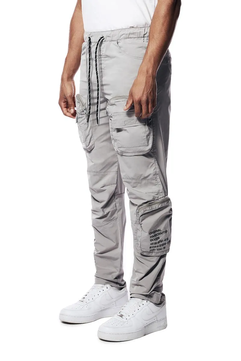 Smoke Rise - Printed Nylon Utility Pants (Light Grey)