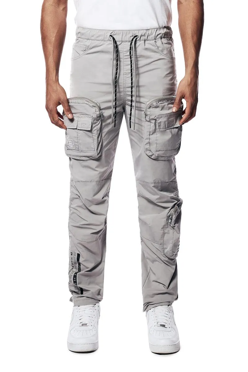 Smoke Rise - Printed Nylon Utility Pants (Light Grey)
