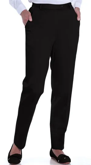 Stretch Twill Flat Front Pants | Black 090
