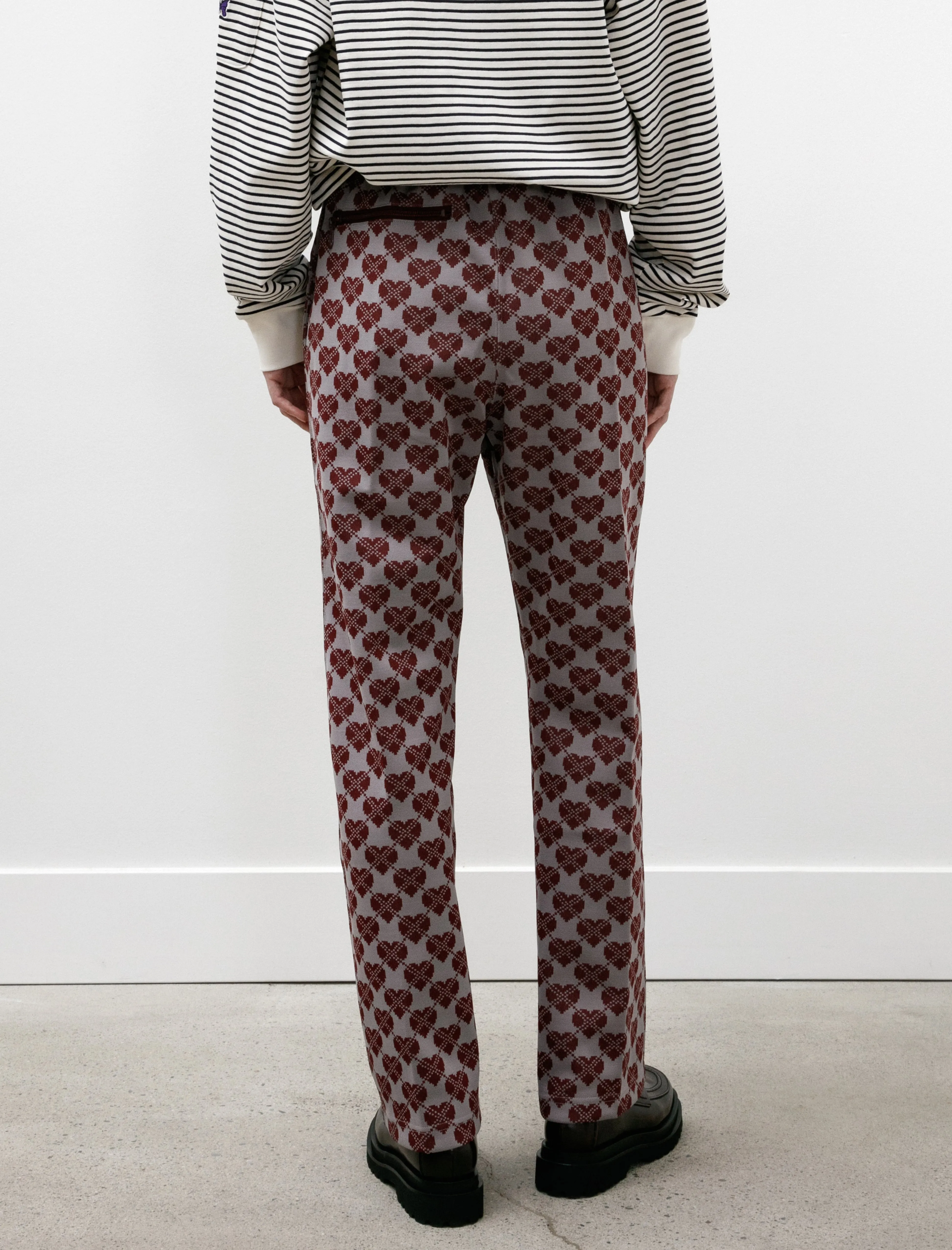 Track Pant Poly Jacquard Heart