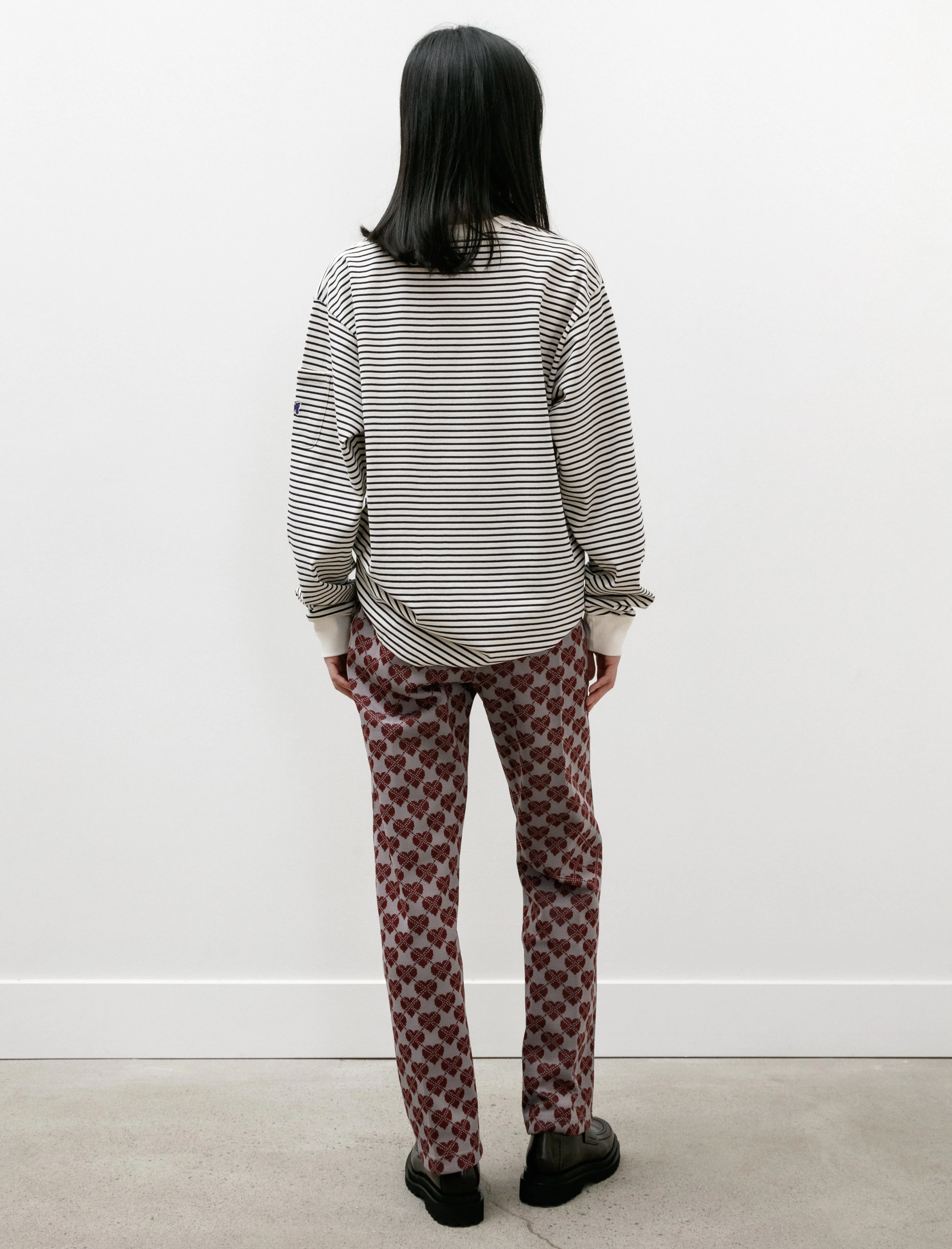 Track Pant Poly Jacquard Heart