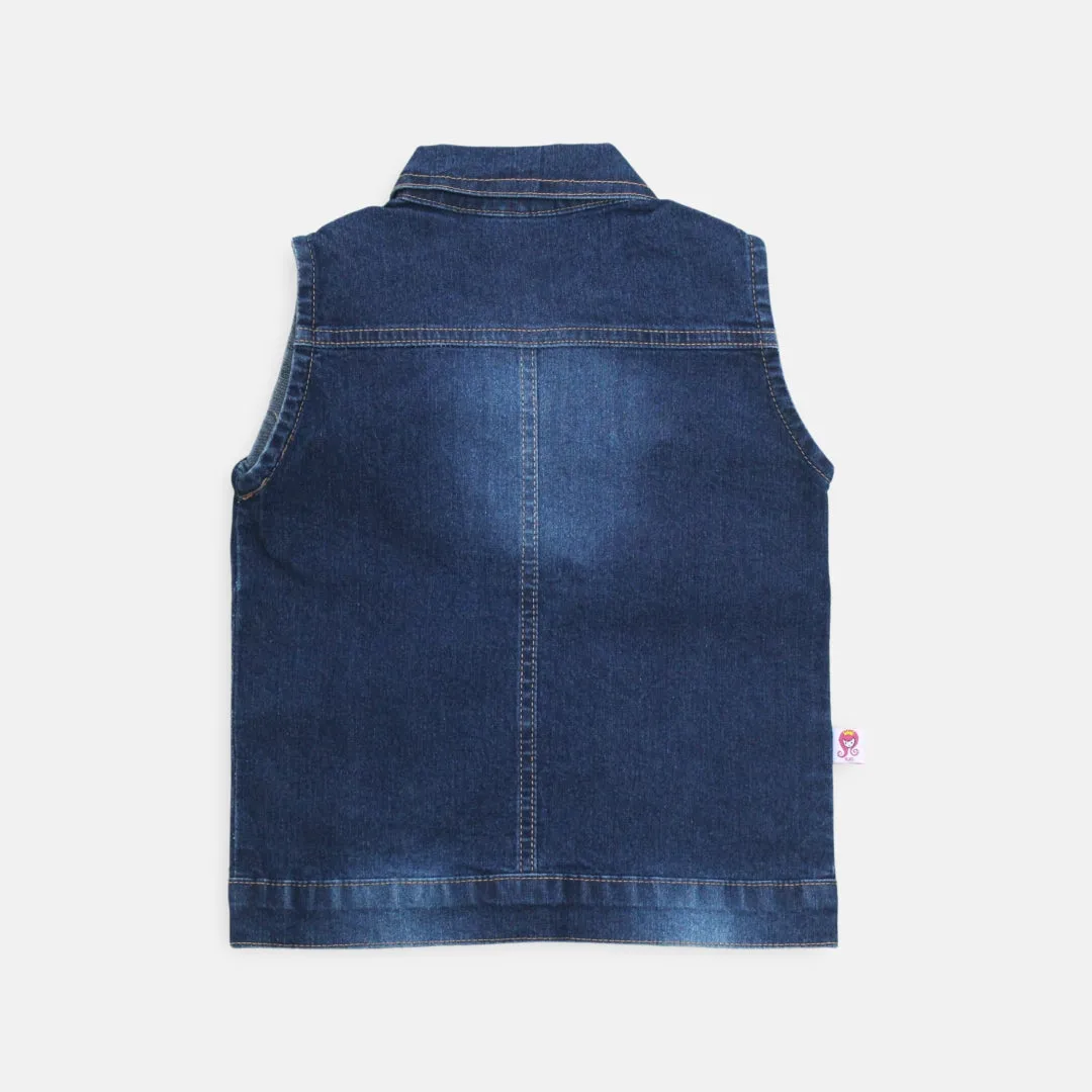 Vest/ Rompi Denim Anak Perempuan Navy/ Rodeo Junior Girl Street Style