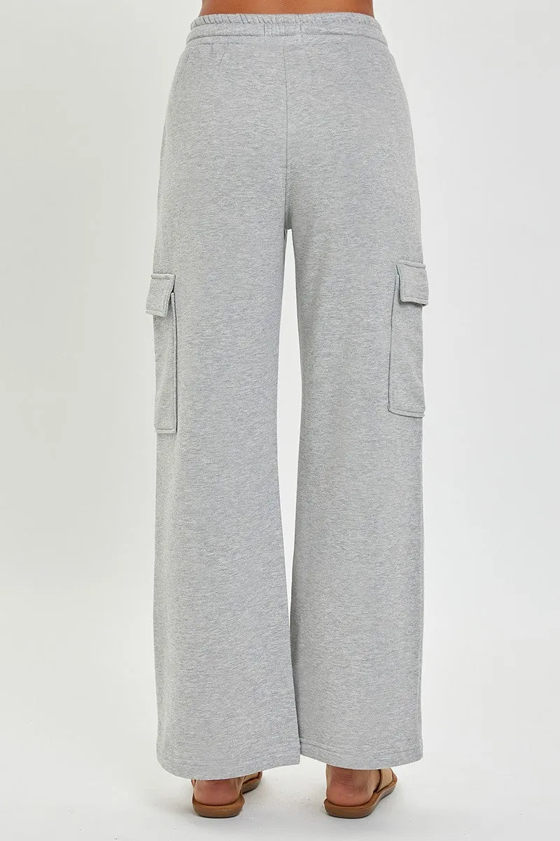 Wide High Rise Cargo Pants