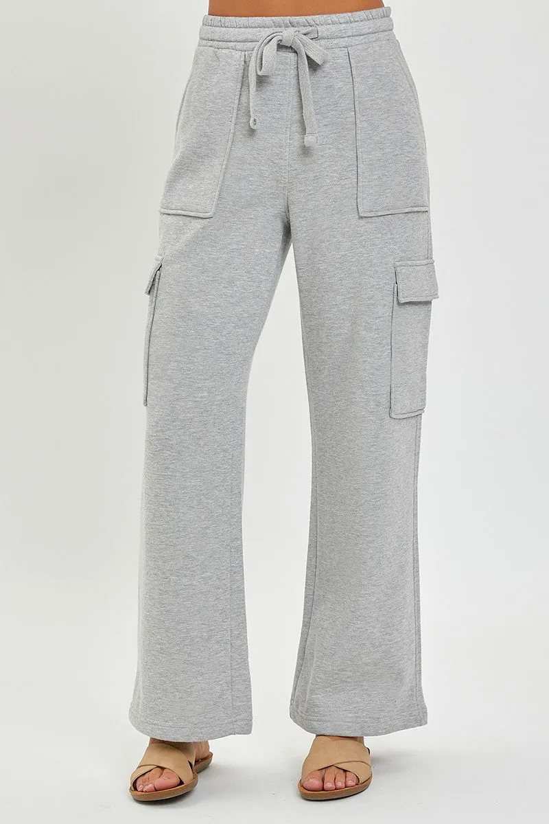 Wide High Rise Cargo Pants