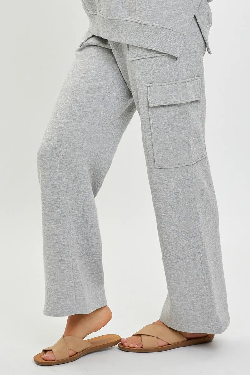Wide High Rise Cargo Pants