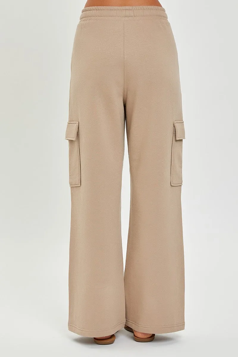 Wide High Rise Cargo Pants
