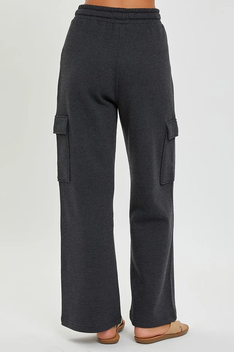 Wide High Rise Cargo Pants