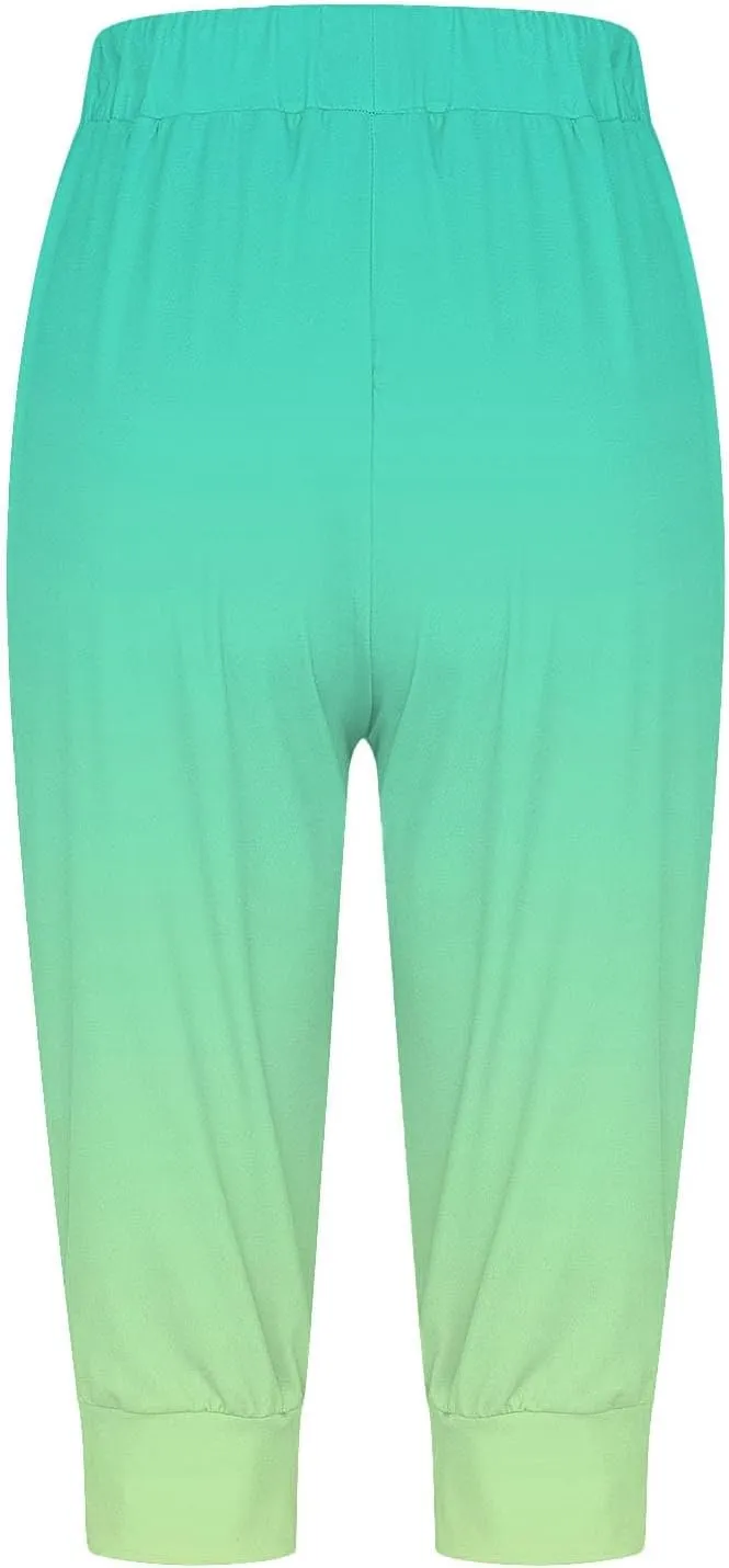 Women Linen Summer Baggy Palazzo Pants Elastic Waist Baggy Stretchy Slim-Fit Pant Trousers Work Business