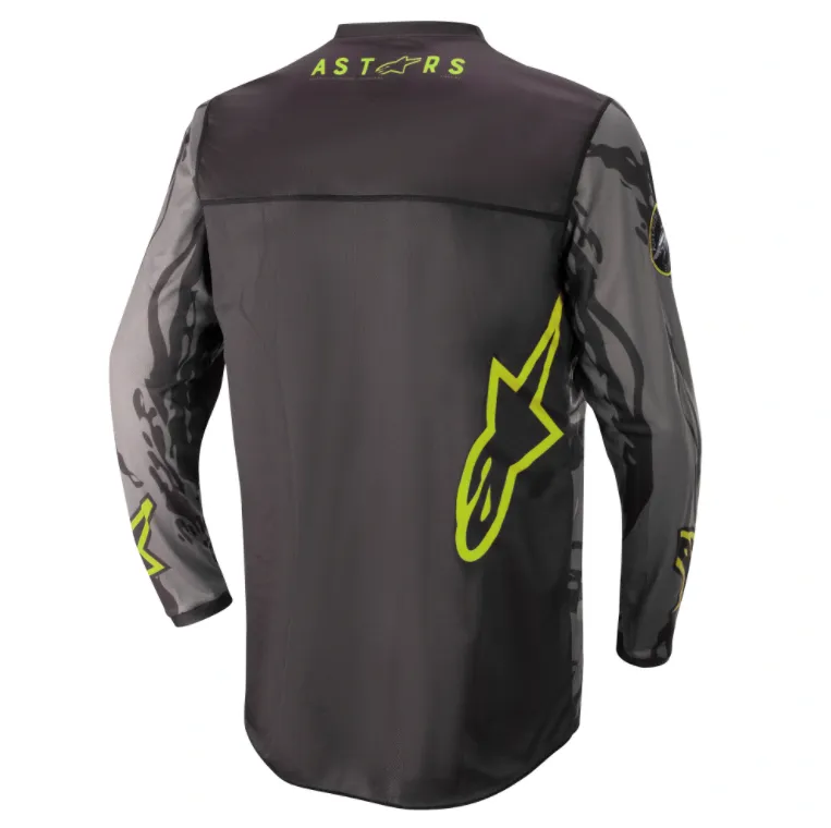 Youth Racer Tactical Motocross Jersey by Alpinestars (Black/Grey Camo | Size: L)